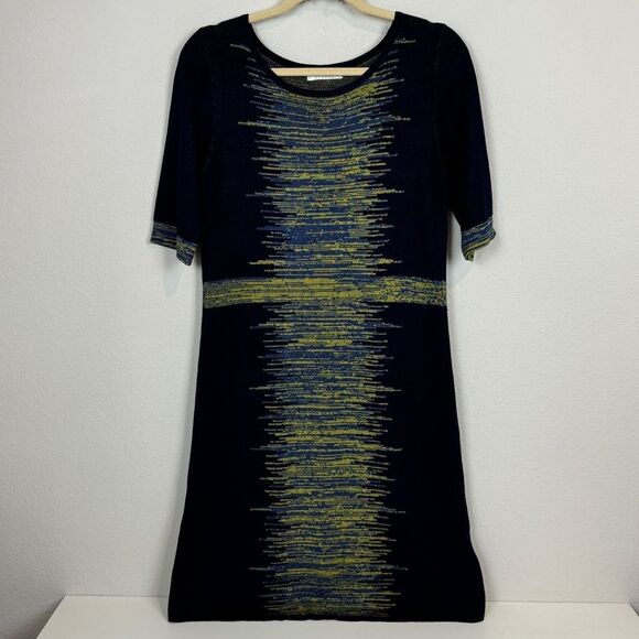 Spence Knit Navy Green Short Sleeve Dress M - Picture 1 of 8